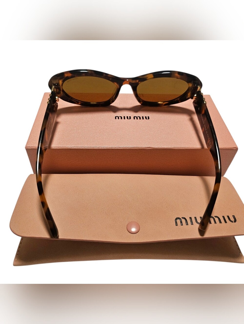 🔥NEW✨ Miu Miu ✨ Authentic Tortoiseshell Brown & Black Cat-Eye Sunglasses 😎 - Picture 10 of 16